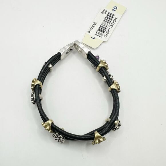 Lucky Brand Bracelet two tone Floral Flower Casual Boho Jewelry Bohemian NWT - Picture 3 of 14